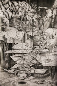 None Title150x80 cm Pencil on Cardboard 2016